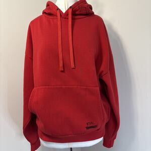 Reason Red Graphic Embroidery Hoodie Roses Be Real Not Perfect Unisex M